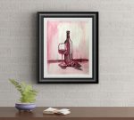 Red Wine #4 Wall Art By Artist Rafi Perez Original Wine Painting On Paper 9X12