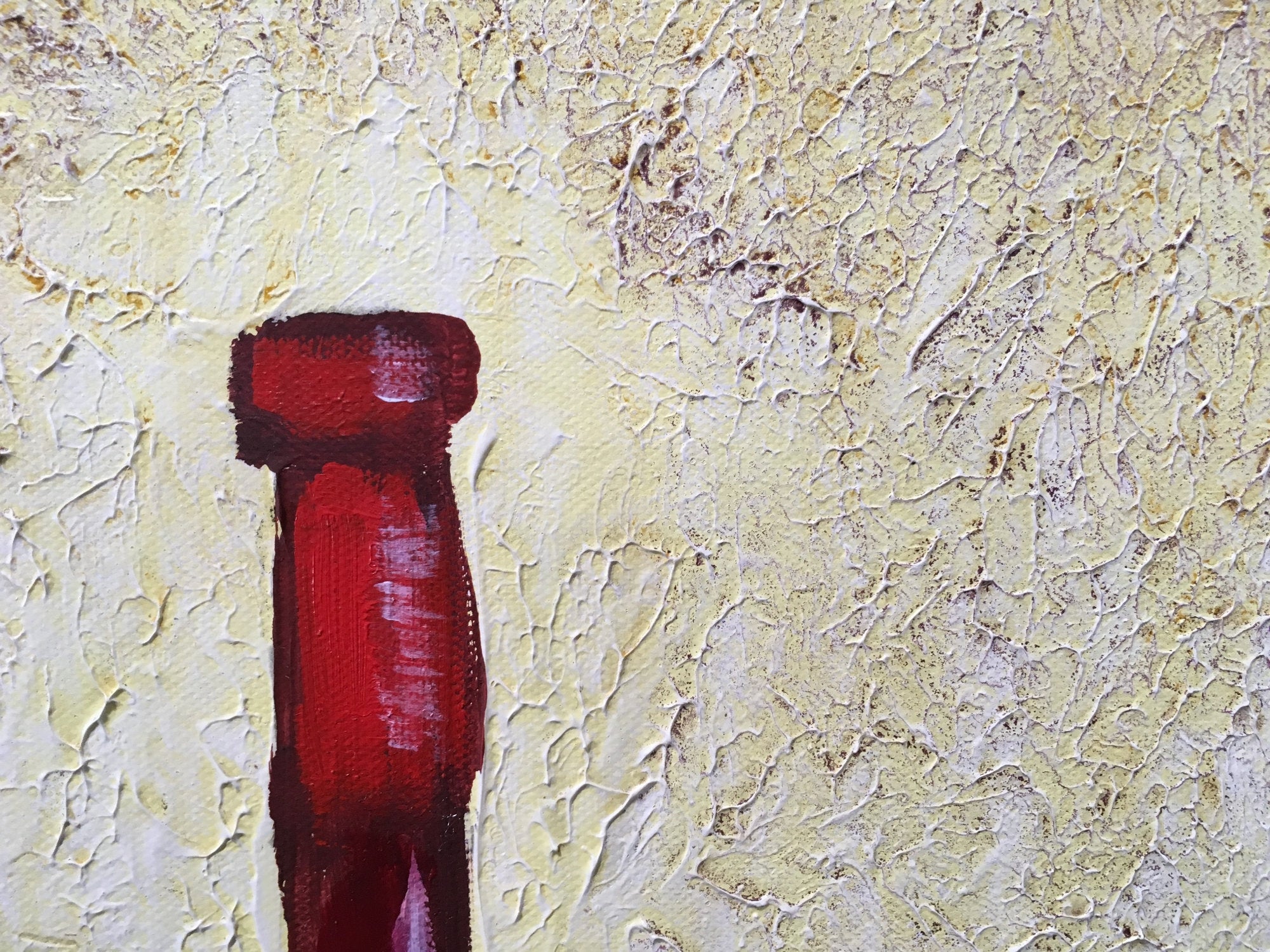 Red Wine And Grapes Original Painting By Artist Rafi Perez Mixed Medium Textured On Canvas 30x30 - Image 3
