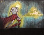Releasing The Light Painting By Artist Rafi Perez Mixed Medium On Unstretched Canvas 49x40