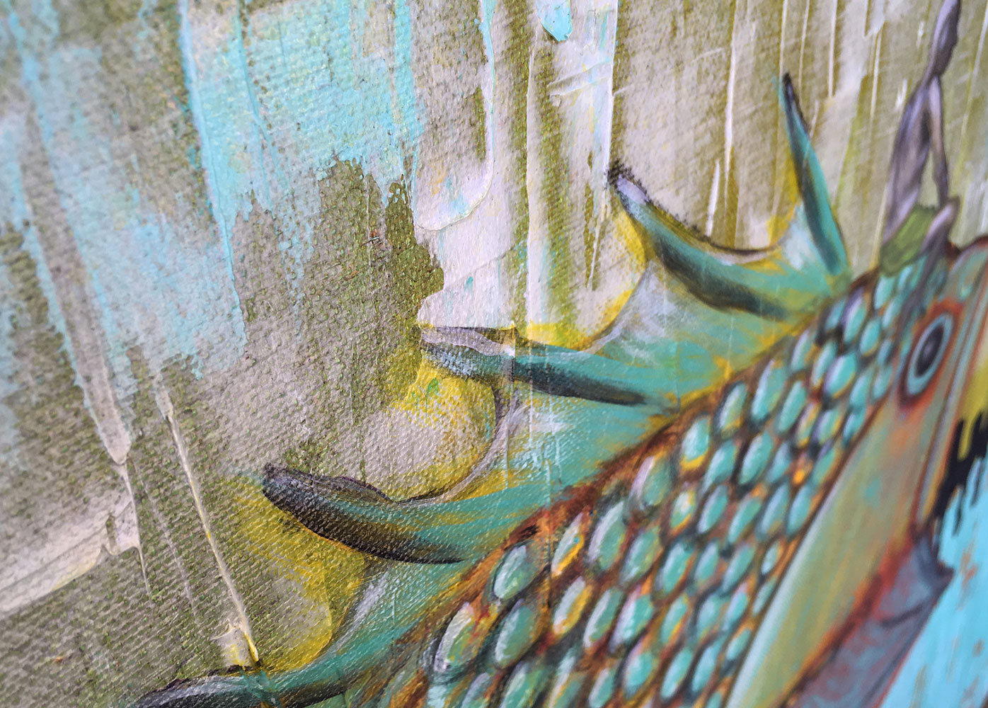 Return To Simplicity Original Painting by Artist Rafi Perez Mixed Medium on Canvas 24X36 - Image 4