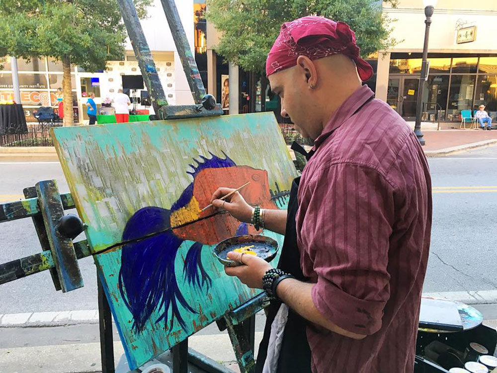 Return To Simplicity Original Painting by Artist Rafi Perez Mixed Medium on Canvas 24X36 - Image 6