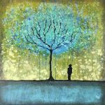 Right By The Wishing Tree Textured Original Painting By Artist Rafi Perez Mixed Medium On Canvas 30x30