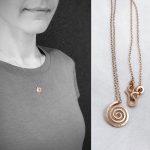 Spiral Necklace / 14k Rose Gold Filled / Small Koru Spiral / Hammer Forged / Subtle Hammered Texture