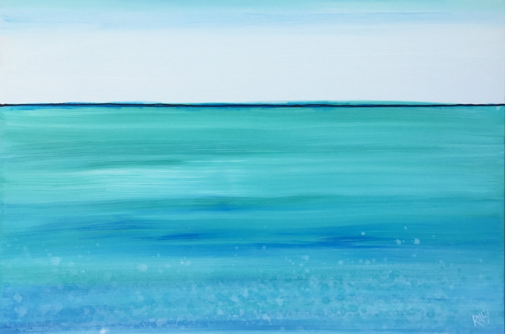 Sea Spray Original Painting By Artist Rafi Perez Mixed Medium On Canvas 24x36 - Image 2