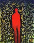 Shadow Figure Thought Form Abstract - Mixed Media On Reclaimed Wood  By Rafi