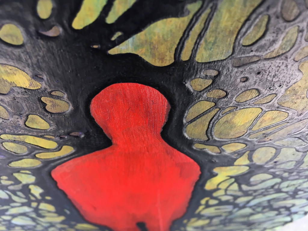 Shadow Figure Thought Form Abstract - Mixed Media On Reclaimed Wood By Rafi - Image 3