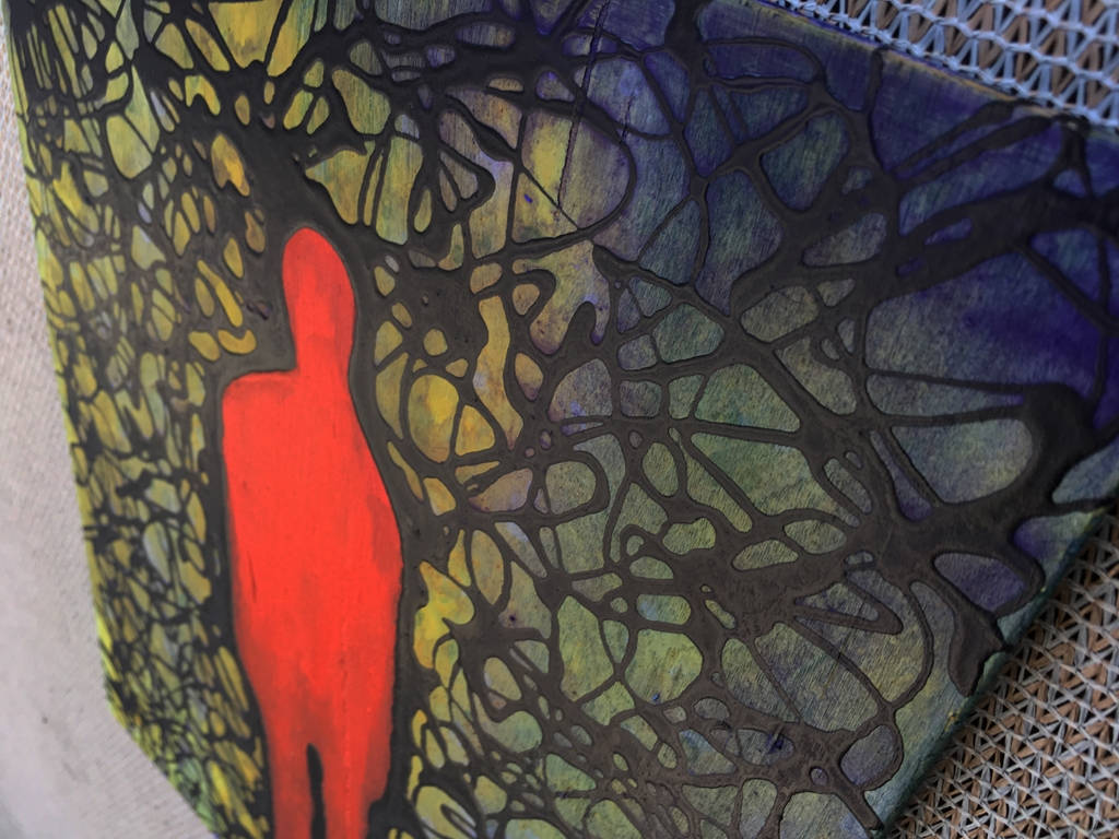 Shadow Figure Thought Form Abstract - Mixed Media On Reclaimed Wood By Rafi - Image 6