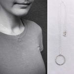 Tiny Floating Circle Necklace / Solid Sterling Silver / Hammer Forged / Subtle Hammered Texture