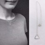 Tiny Floating Triangle Necklace / Solid Sterling Silver / Hammer Forged / Subtle Hammered Texture