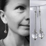 Orb Earrings / Solid Sterling Silver / Round Quartz Crystals / Pools Of Light