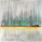 Storm On The Horizon Abstract Original Painting By Artist Rafi Perez Mixed Medium On Canvas 30x30