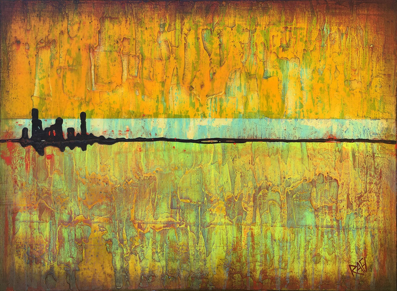 The Hue You View To Choose Original Painting By Artist Rafi Perez Mixed Medium on Canvas 18X24 - Image 2