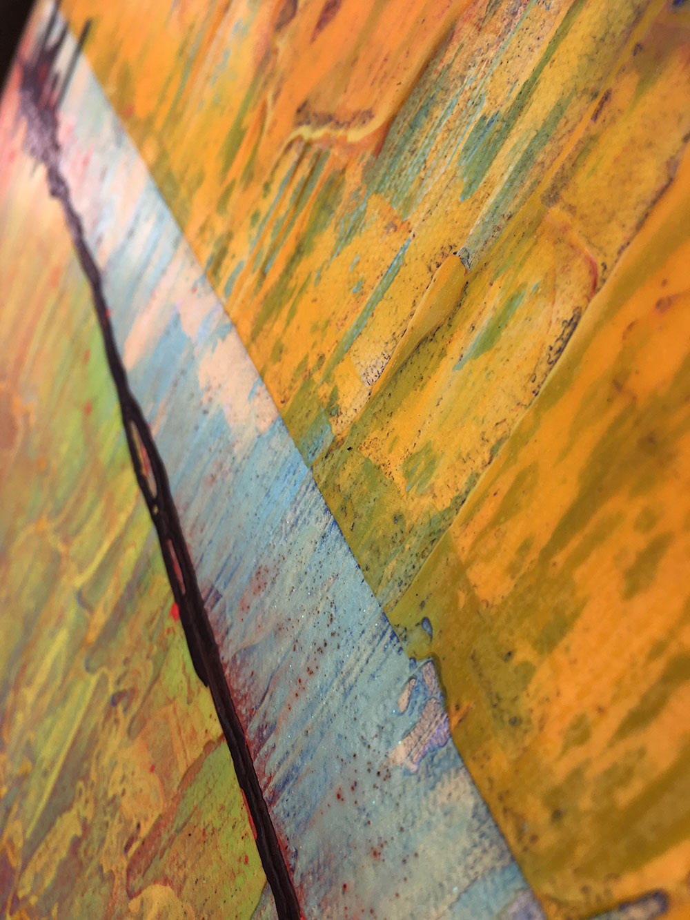 The Hue You View To Choose Original Painting By Artist Rafi Perez Mixed Medium on Canvas 18X24 - Image 3