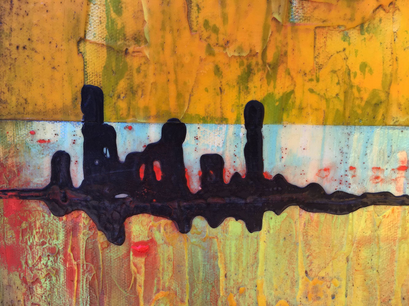 The Hue You View To Choose Original Painting By Artist Rafi Perez Mixed Medium on Canvas 18X24 - Image 4