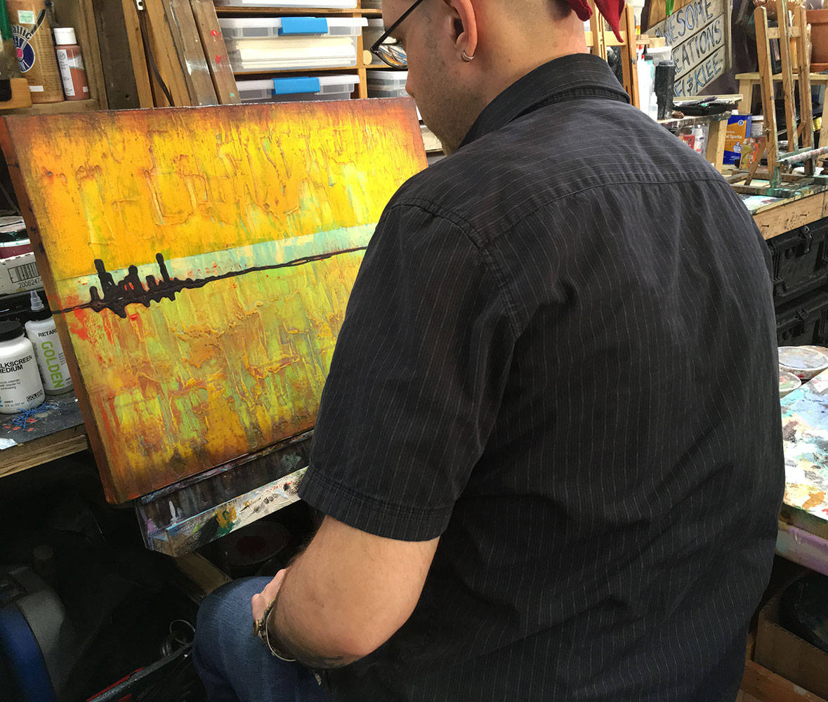 The Hue You View To Choose Original Painting By Artist Rafi Perez Mixed Medium on Canvas 18X24 - Image 9