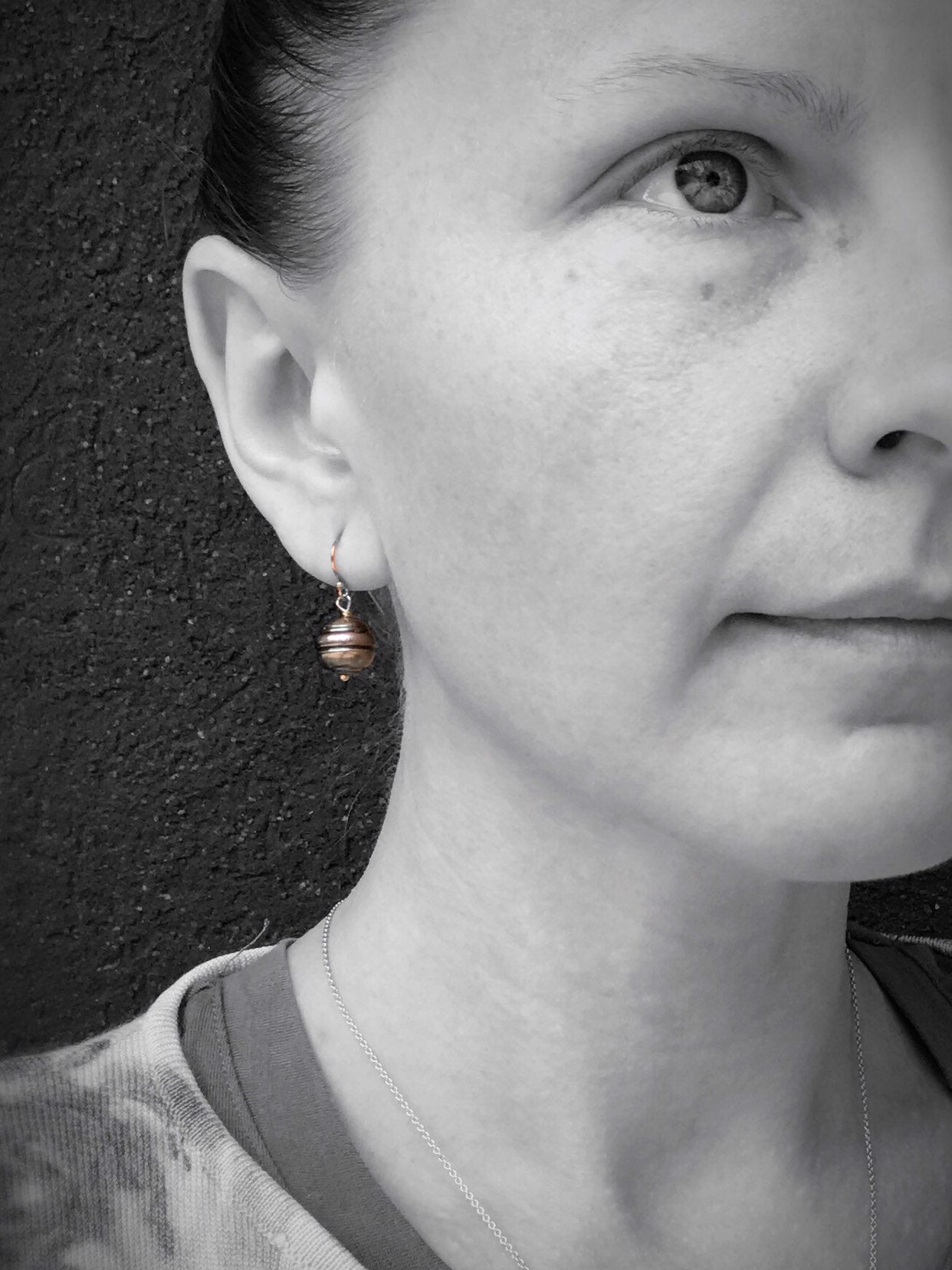 Tahitian Pearl Drop Earrings - 14k Rose Gold Filled - Genuine Baroque Tahitian Pearls - Bronze/Pink/Gold Saltwater Pearls - Image 8