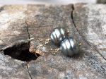 Tahitian Pearl Drop Earrings - 14k Yellow Gold Filled - Genuine Baroque Tahitian Pearls - Silver/Grey/Gold/Blue Saltwater Pearls