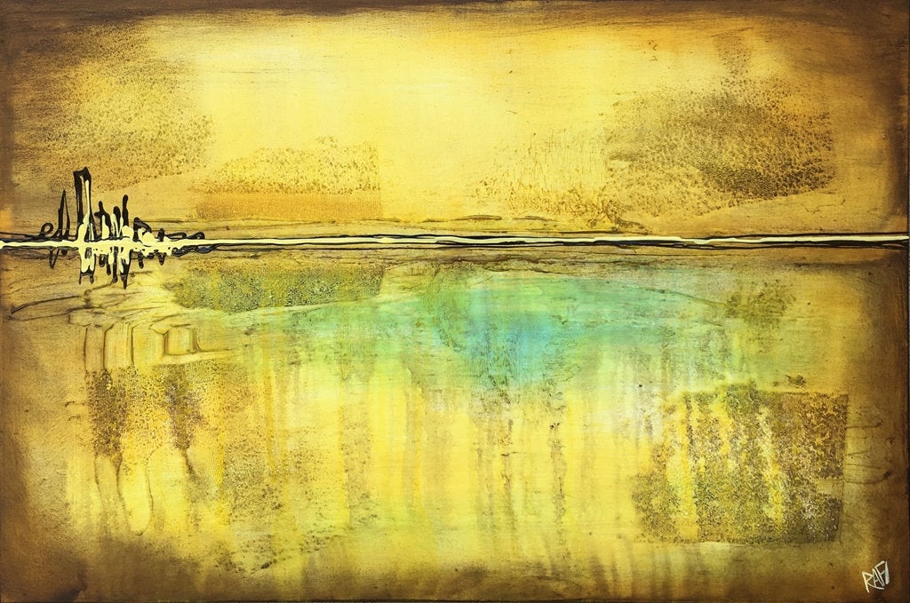 The Mile Of Destiny Original Painting By Artist Rafi Perez Mixed Medium On Canvas 24x36 - Image 2