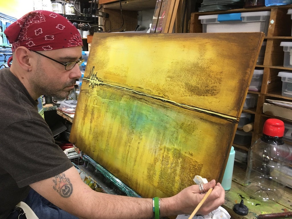 The Mile Of Destiny Original Painting By Artist Rafi Perez Mixed Medium On Canvas 24x36 - Image 9