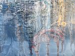 The Recovery Of Bliss Abstract original painting by artist Rafi Perez Mixed Medium on Canvas 36X16 Triptych