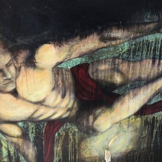 Be Nimble - The Response Of The Light Original Painting By Artist Rafi Perez Mixed Medium On Unstretched Canvas 40x55