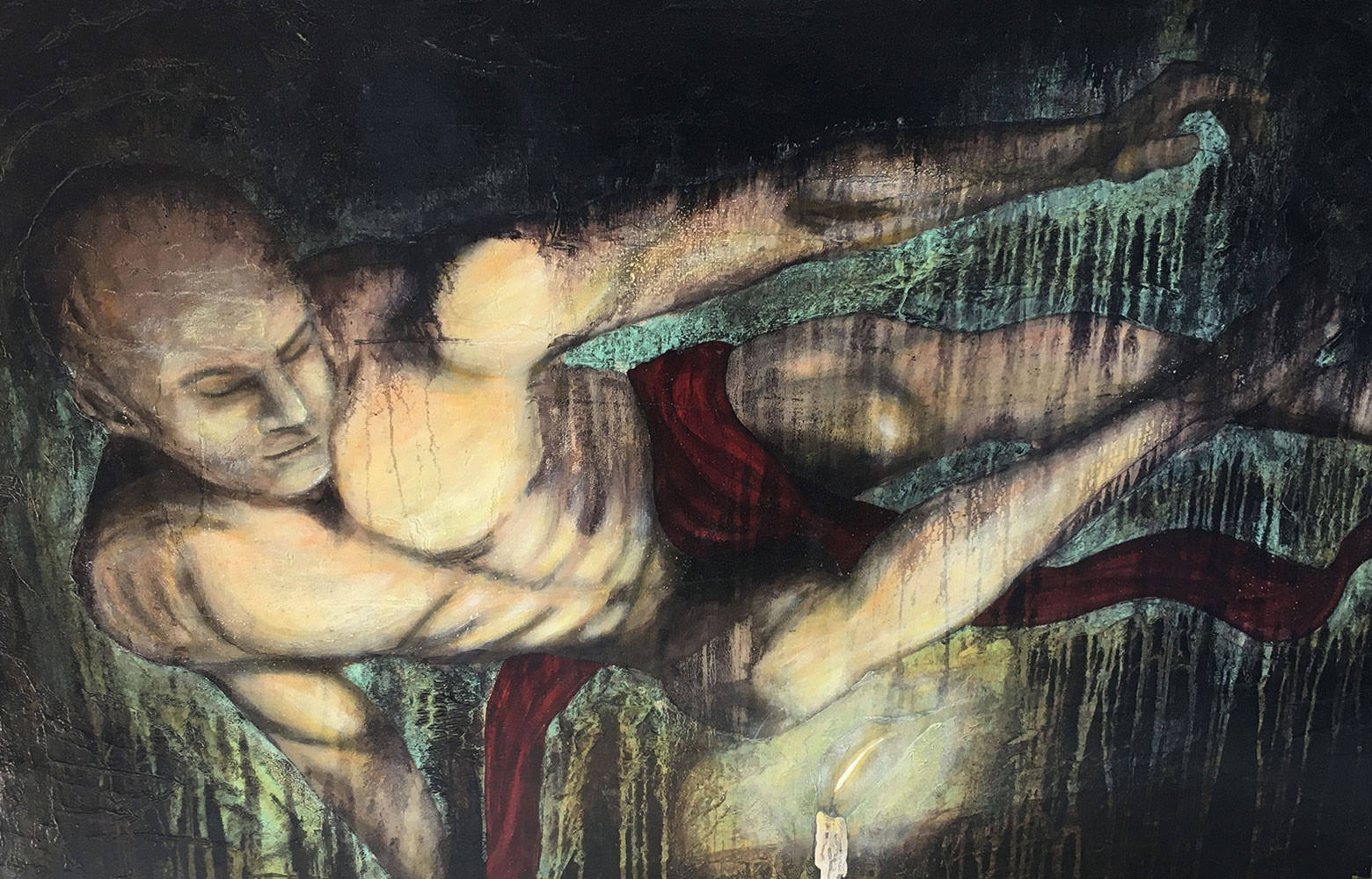 Be Nimble - The Response Of The Light Original Painting By Artist Rafi Perez Mixed Medium On Unstretched Canvas 40x55