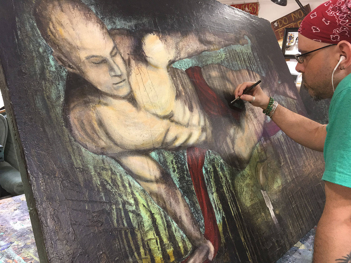 Be Nimble - The Response Of The Light Original Painting By Artist Rafi Perez Mixed Medium On Unstretched Canvas 40x55 - Image 9