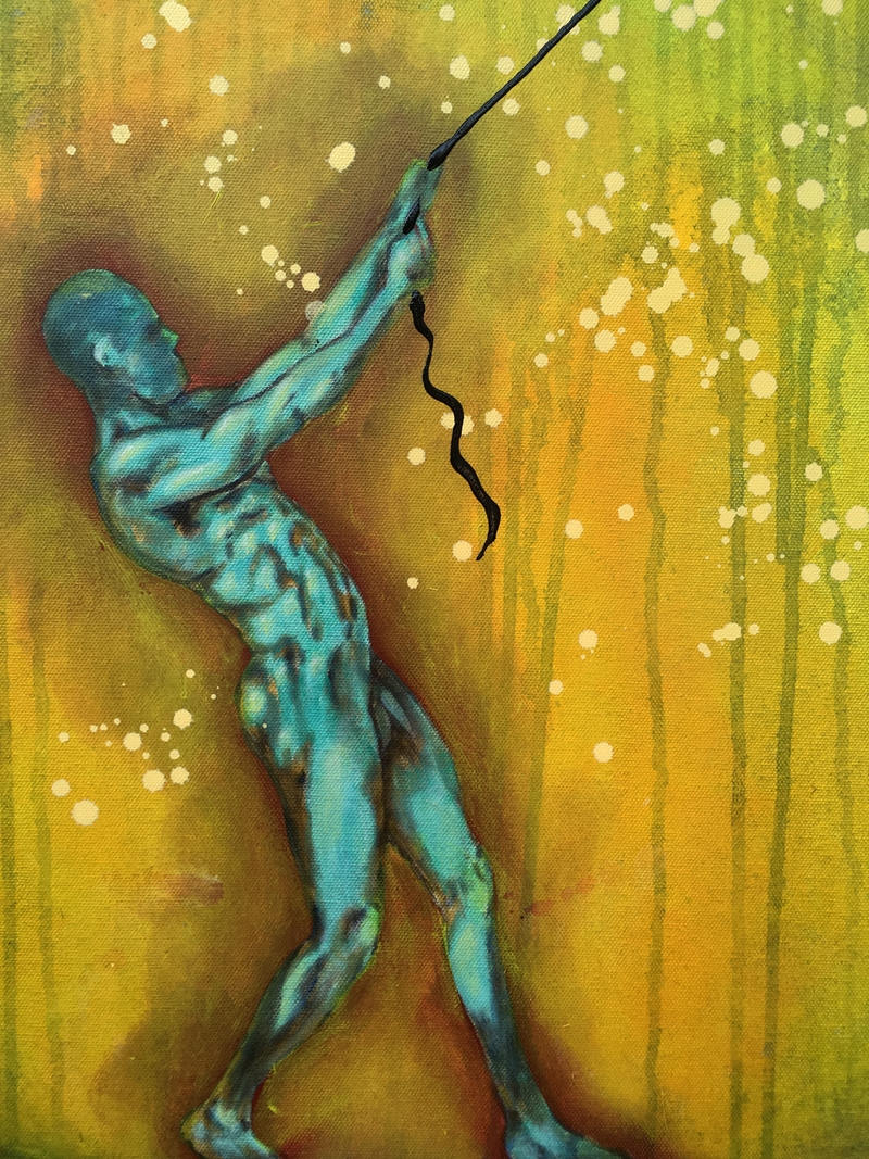 The Substance Of The Real Original Painting Balloon Man by artist Rafi Perez Mixed Medium on Canvas 18X24 - Image 6