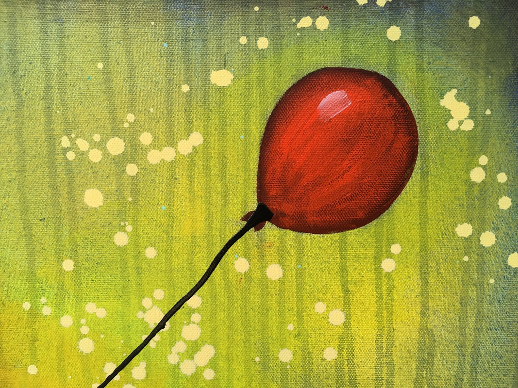 The Substance Of The Real Original Painting Balloon Man by artist Rafi Perez Mixed Medium on Canvas 18X24 - Image 7