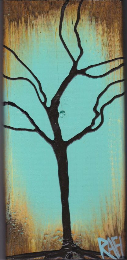 Tree Painting On Reclaimed Wood 12×5 Seasons Of Change By Artist