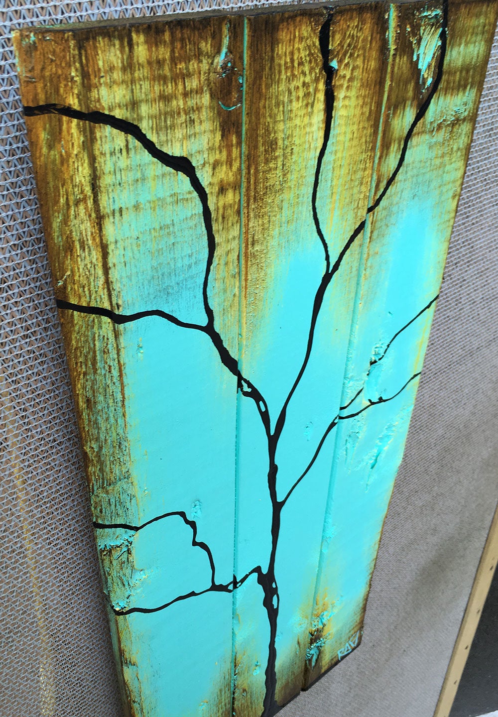 Tree Painting On Reclaimed Wood Single Season - Summer - Seasons Of Change By Rafi - Image 2