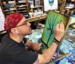 Tree Textured Rooted In Freedom original painting by artist Rafi Perez Mixed Medium on Canvas 12X16