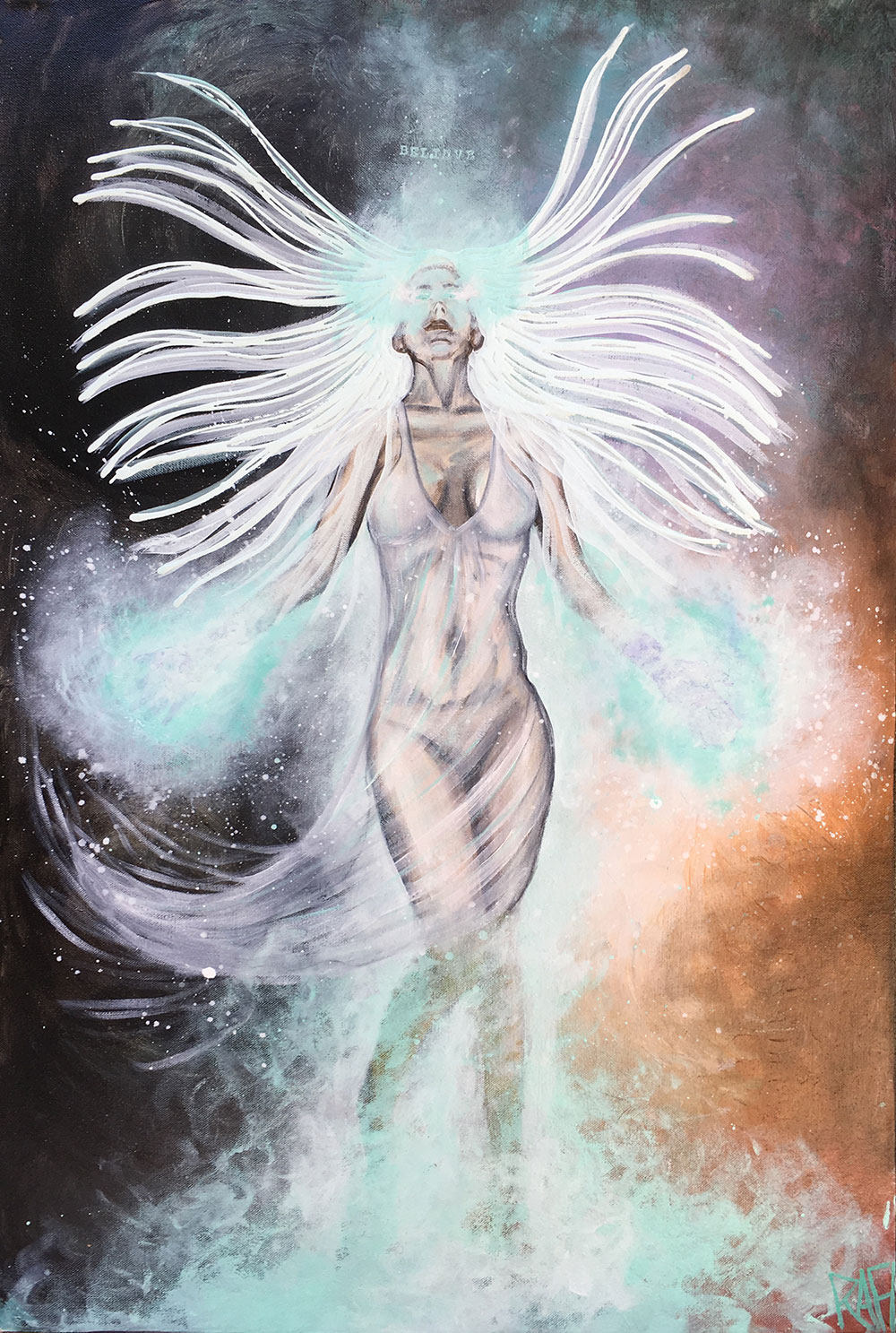 Unstoppable Force Original Painting By Artist Rafi Perez Mixed Medium On Canvas 24×36