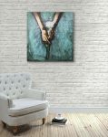 White Rose Textured Original Painting By Artist Rafi Perez on Canvas 36X38