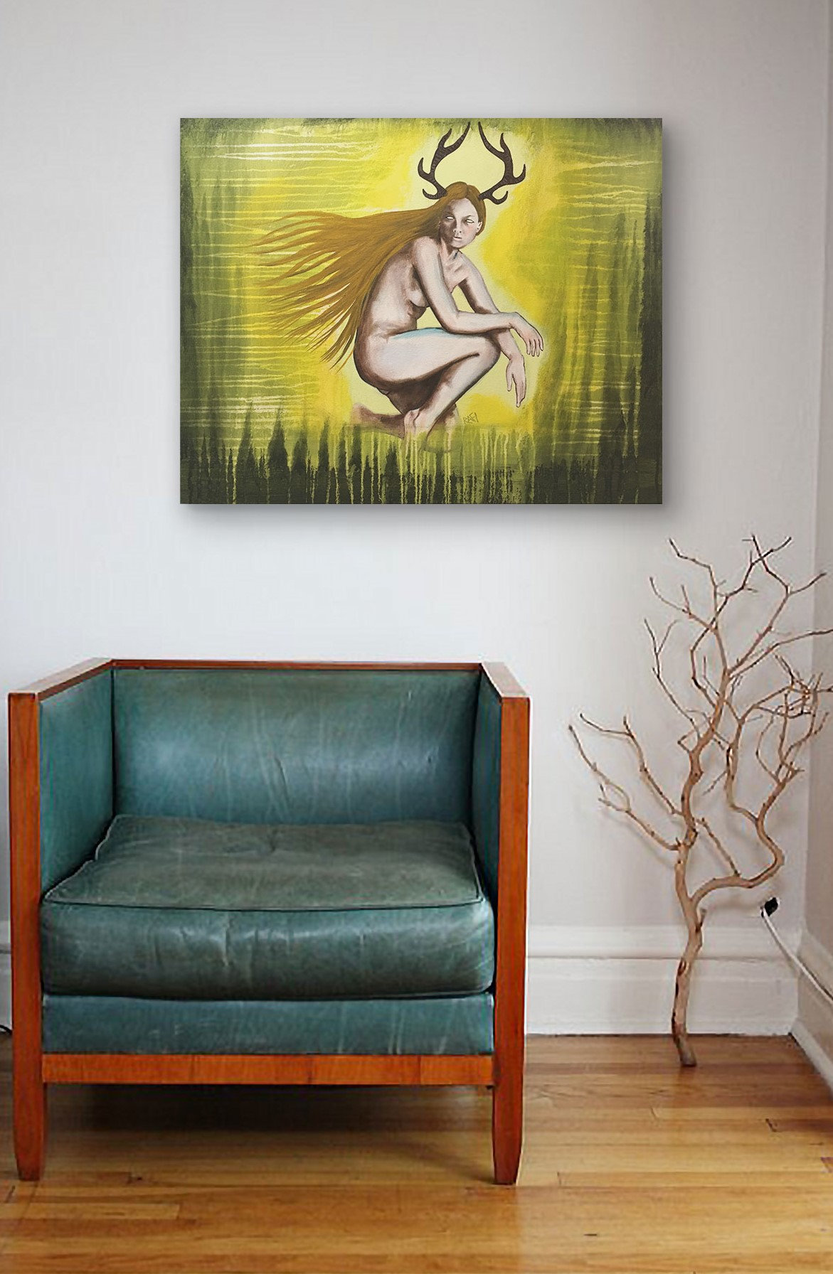 Wild Child Of The Forest Original Painting Art By Artist Rafi Perez Mixed Medium On Canvas 24x30 - Image 9