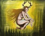 Wild Child Of The Forest Original Painting Art By Artist Rafi Perez Mixed Medium On Canvas 24x30