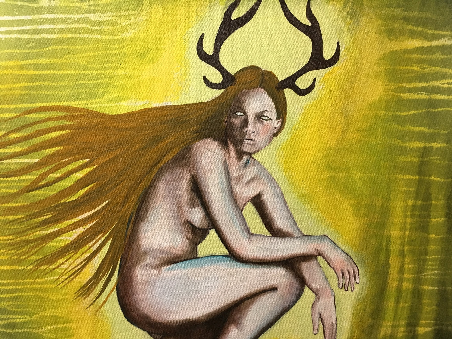 Wild Child Of The Forest Original Painting Art By Artist Rafi Perez Mixed Medium On Canvas 24x30 - Image 7