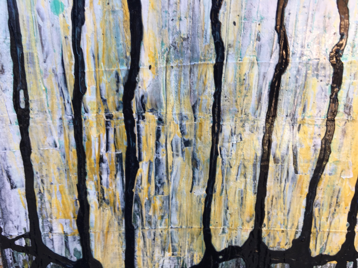 Wild Forest Magic Textured Original Painting By Artist Rafi Perez Mixed Medium On Canvas 30x20 Triptych - Image 6