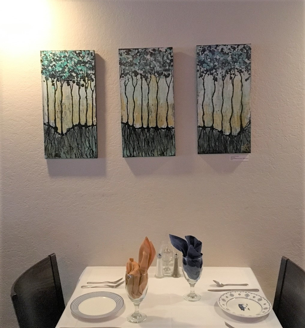 Wild Forest Magic Textured Original Painting By Artist Rafi Perez Mixed Medium On Canvas 30x20 Triptych - Image 8