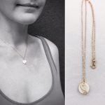 Rose Gold Mother Of Pearl Spiral Necklace - 14k Rose Gold Filled - Ivory Coin Shape MOP - Double Spiral Yin Yang Design