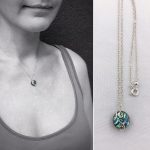 Silver Abalone Spiral Necklace - Solid Sterling Silver - Abalone Coin Shape Shell - Double Spiral Yin Yang Design