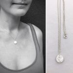 Silver Mother Of Pearl Spiral Necklace - Solid Sterling Silver - Ivory Coin Shape MOP - Double Spiral Yin Yang Design