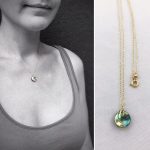 Gold Abalone Spiral Necklace - 14k Yellow Gold Filled - Abalone Coin Shape Shell - Double Spiral Yin Yang Design