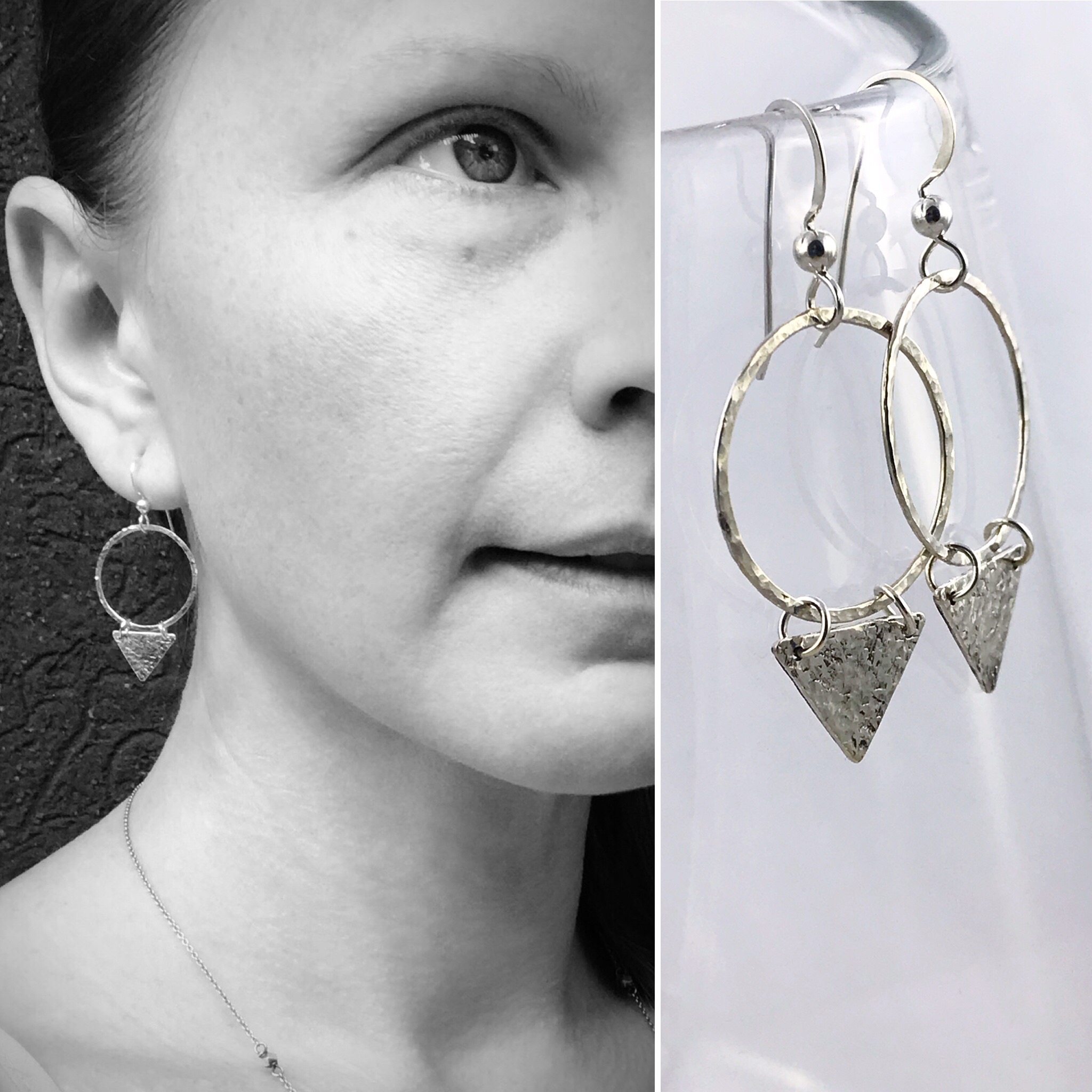 Silver Triangle Spiral Earrings, Shiny Argentium Sterling Silver Geometric  Spiral Earrings, Trudy Earrings SE59 -  Canada