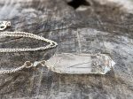 Quartz Crystal Point Necklace - Solid Sterling Silver - Raw Double Terminated Quartz Crystal
