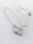 Triangle Dangle Necklace / Solid Sterling Silver / Hammer Forged / Rustic Hammered Texture