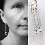 Orb Earrings / Two Tone Mixed Metal / Solid Sterling / Fine Silver / 14k Gold Filled / Round Quartz Crystals / Pools Of Light