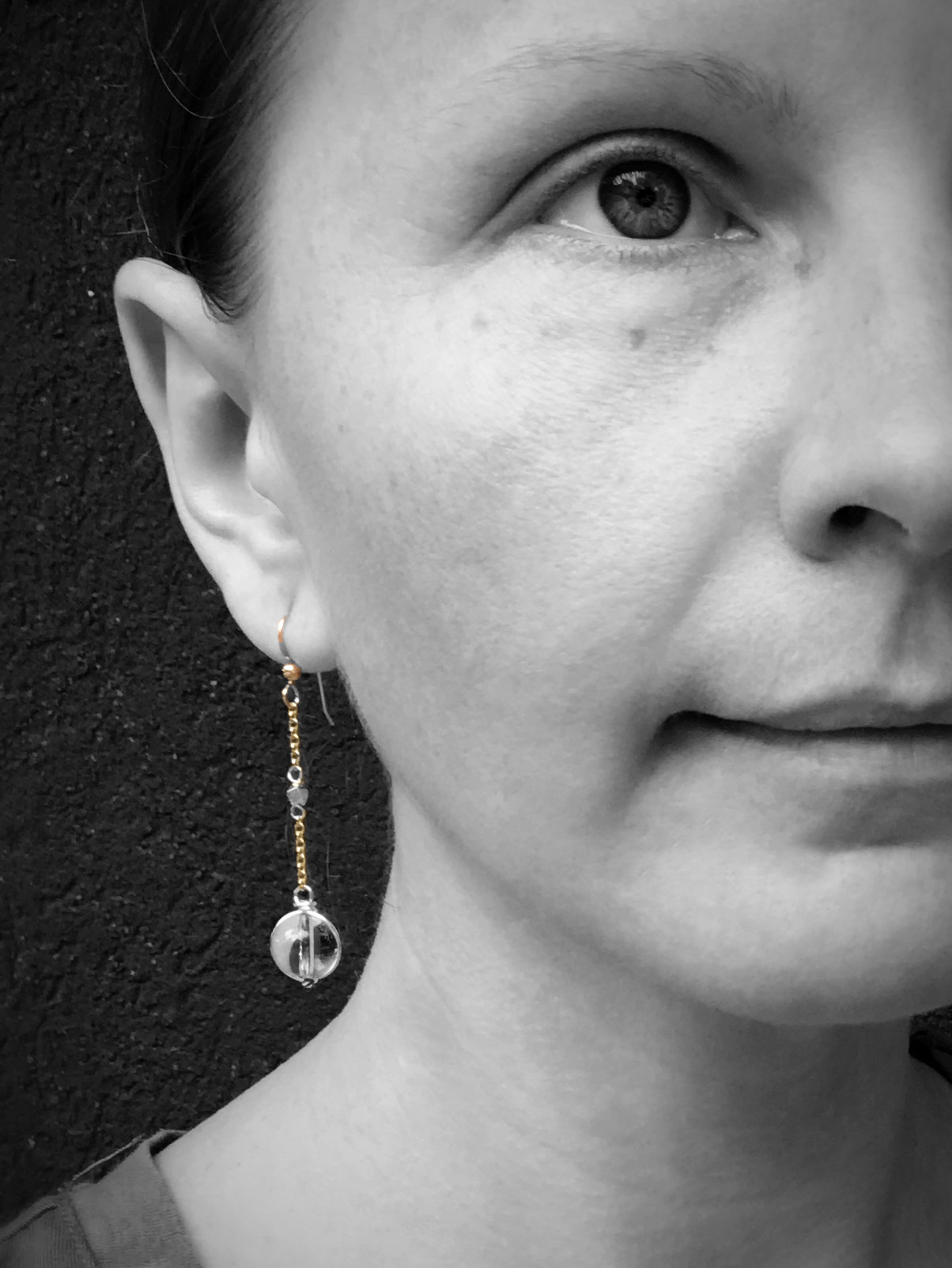 Orb Earrings / Two Tone Mixed Metal / Solid Sterling / Fine Silver / 14k Gold Filled / Round Quartz Crystals / Pools Of Light - Image 10