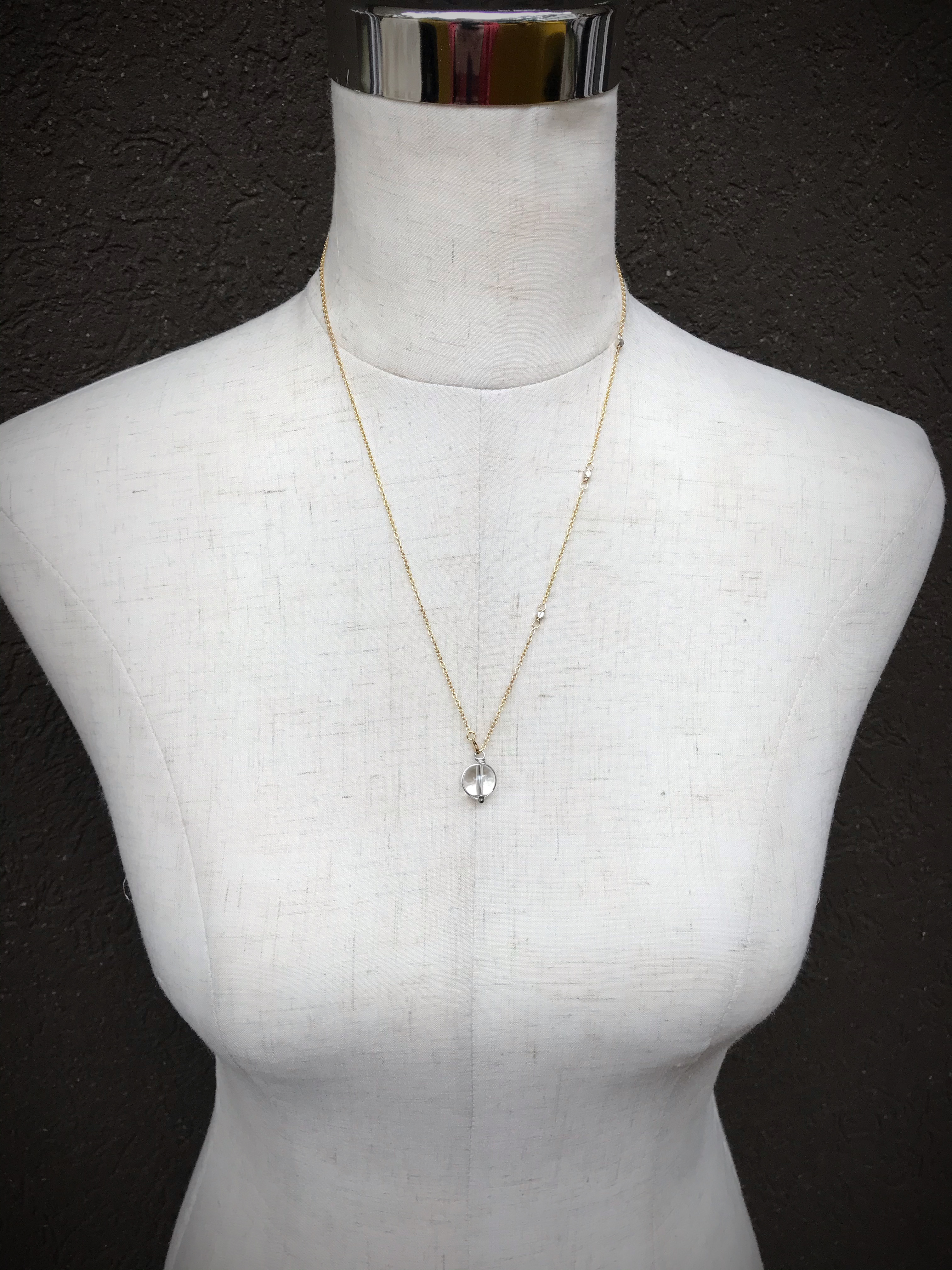 Orb Lariat Necklace / Solid Sterling Silver / Fine Silver / 14k Yellow Gold Filled / Genuine Quartz / Pools Of Light - Image 7