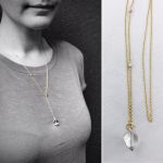 Orb Lariat Necklace / Solid Sterling Silver / Fine Silver / 14k Yellow Gold Filled / Genuine Quartz / Pools Of Light